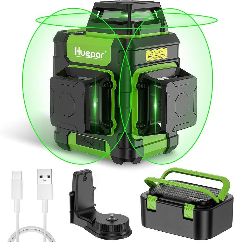 Niveau laser vert Huepar 3×360° autonivelant