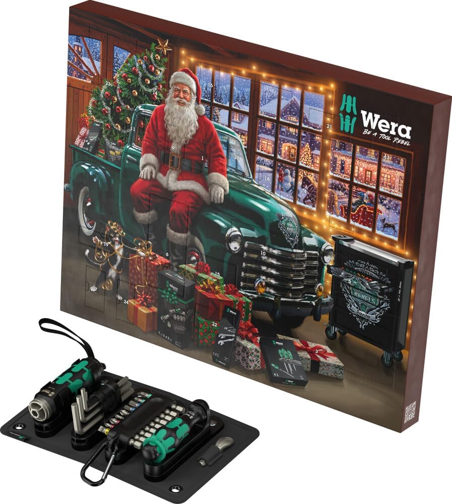 Calendrier de l’Avent outils Wera 2026, 24 pièces avec lampe-tournevis Kraftform