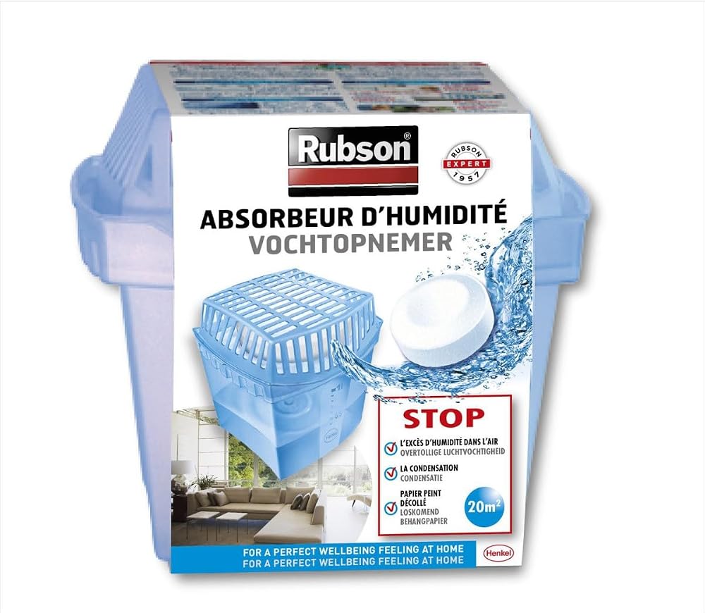 Absorbeur d’humidité Rubson Basic pour pièce de 20 m² avec recharge